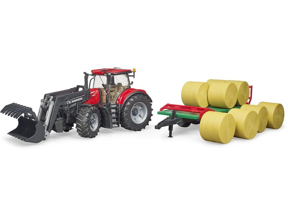 Bruder Case IH Optum 300CVX and Bale Transport Trailer