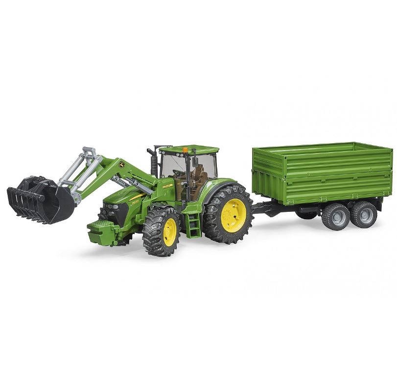 Bruder John Deere 7930 with Frontloader and Trailer
