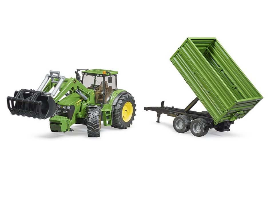 Bruder John Deere 7930 with Frontloader and Trailer