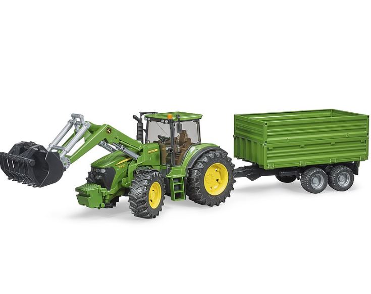 Bruder John Deere 7930 with Frontloader and Trailer