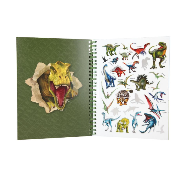 Dino World Colouring Book With Coloured Pencils 11385