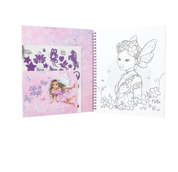 TOPModel Colouring Book With Sequins FAIRY LOVE