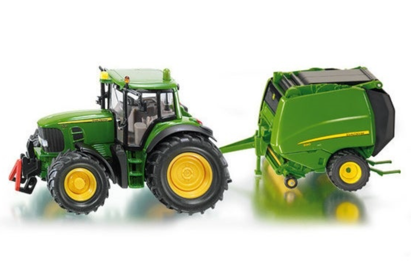 Siku John Deere 6175R Tractor and Round Baler