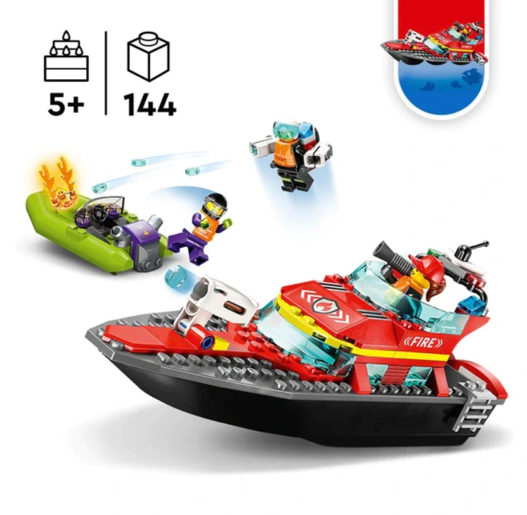 Lego City Fire Rescue Boat - 60373