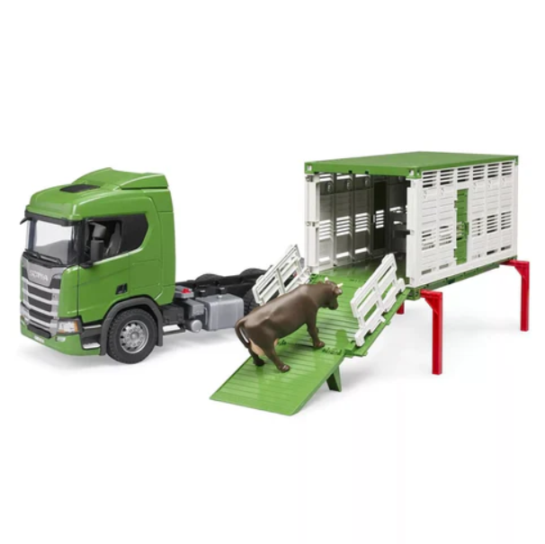Bruder Scania R-Series Livestock Transporter with Cow