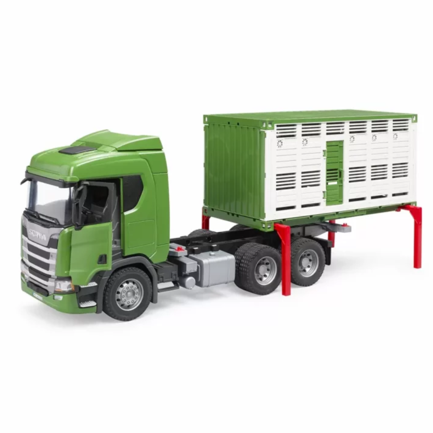 Bruder Scania R-Series Livestock Transporter with Cow