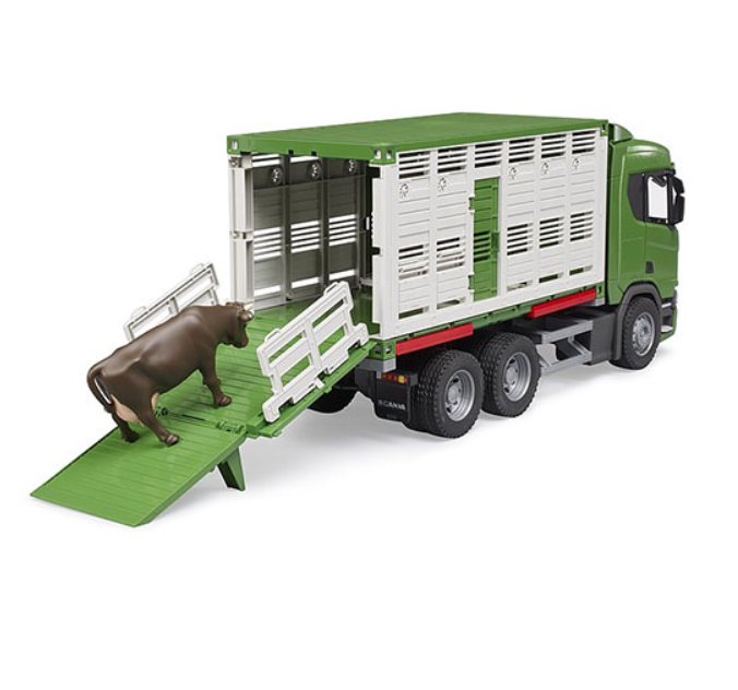 Bruder Scania R-Series Livestock Transporter with Cow
