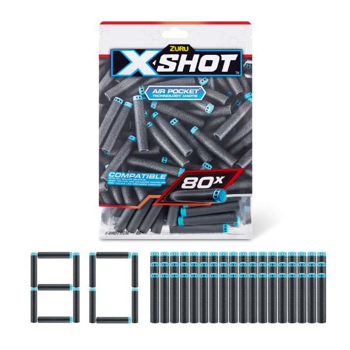 X-Shot Air Pocket Technology Darts – 80 Darts