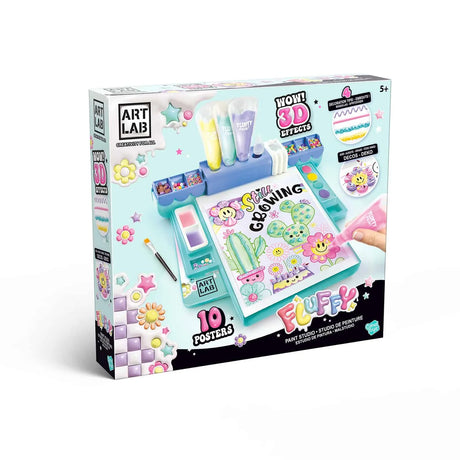 Art Lab Fluffy Paint Kit retail box showing colourful 3D art possibilities in Ireland