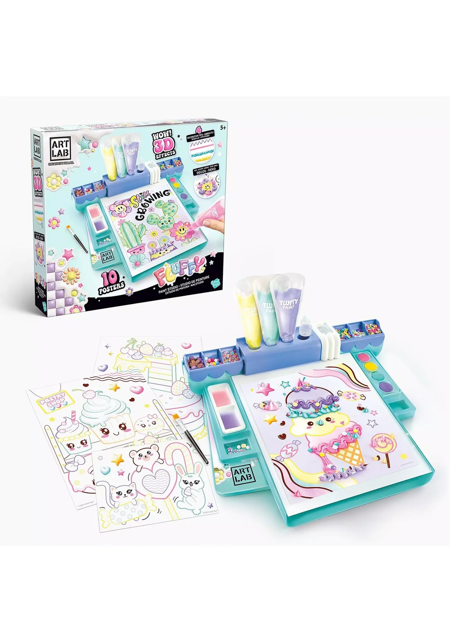 Complete Art Lab Fluffy Paint Studio set  and packaging with paints, posters and accessories in Ireland