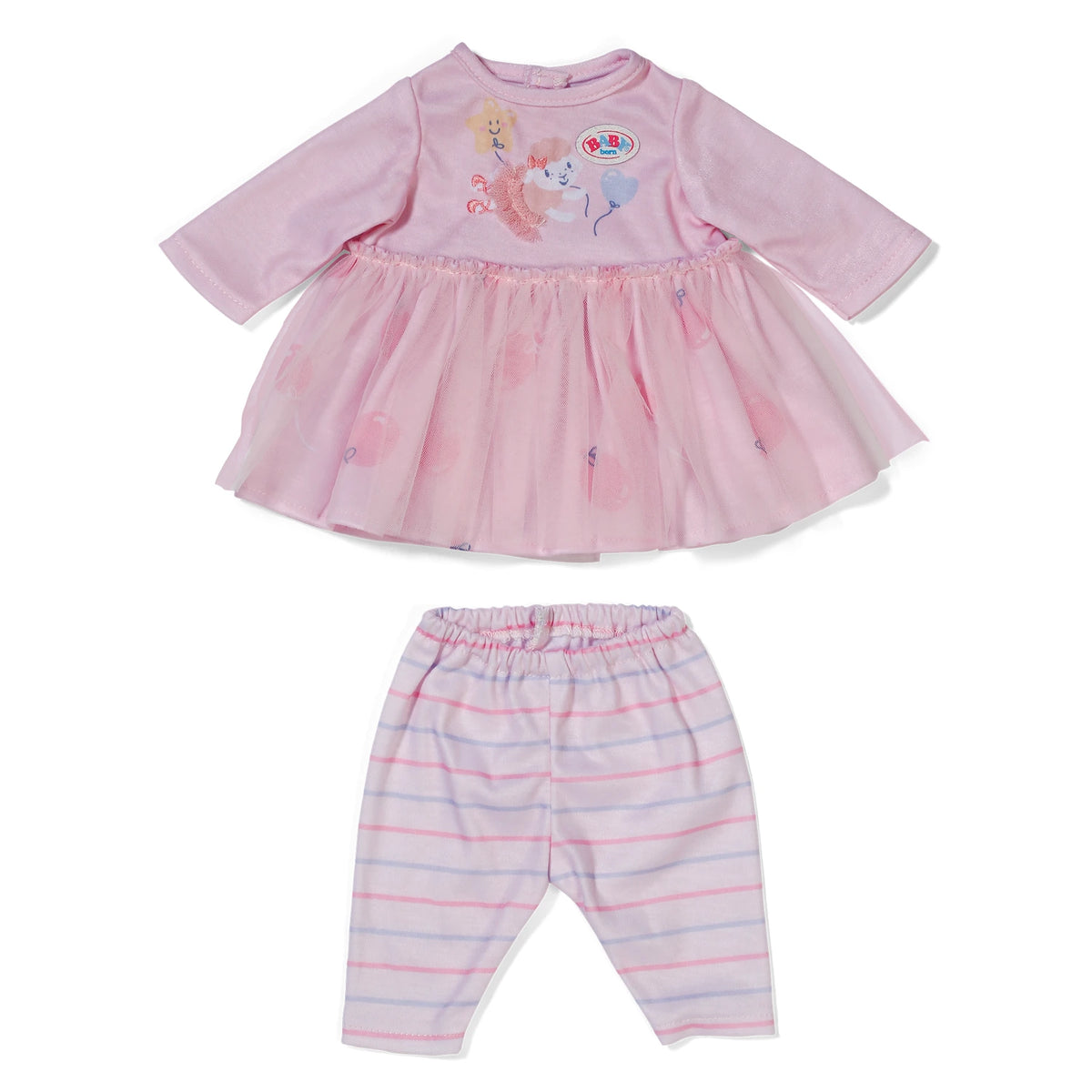 Baby Born Dress Rose 36cm dress and striped leggings set