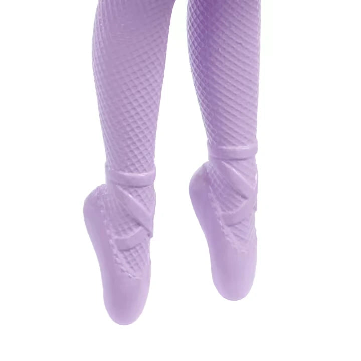 Barbie Chelsea Nutcracker Snow Fairy purple tights and ballet shoes
