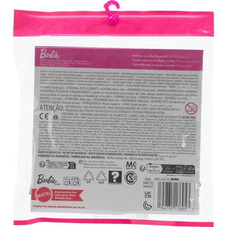 Barbie Fashion Pack blue denim dress and accessories rear packaging with product details – Ireland