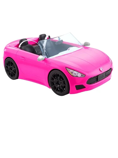 Barbie Pink Convertible toy vehicle with black seats and rolling wheels Ireland