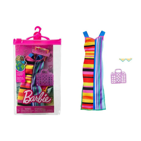 Barbie Rainbow Striped Dress Accessories Set for Dolls Ireland