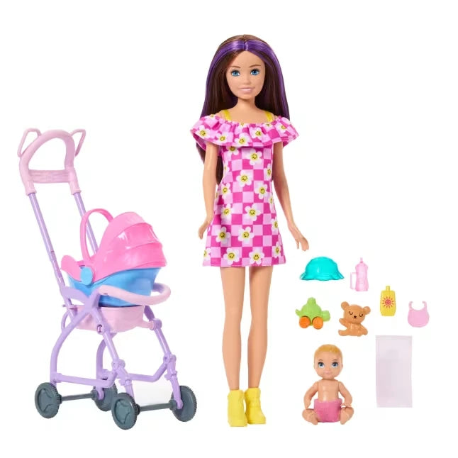 Barbie Skipper Babysitters Stroller Playset with Skipper doll, baby doll, stroller, blanket and accessories