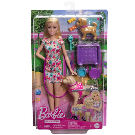 Barbie Walk and Wheel Pet Playset packaging with wheelchair pup and accessories – Ireland