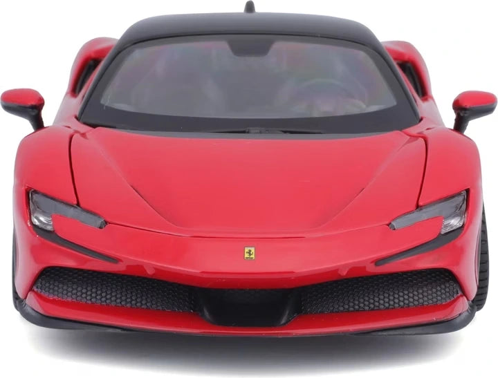 Bburago Ferrari SF90 Stradale viewed directly from the front
