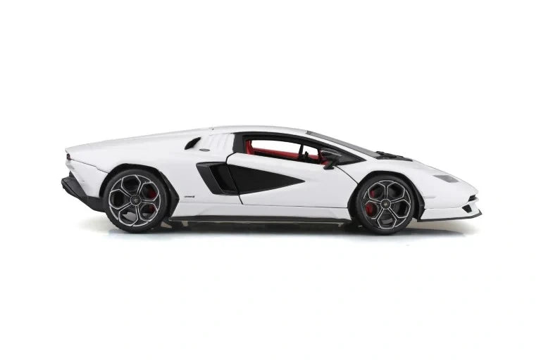 Bburago Lamborghini Countach LPI 800-4 side profile showing black side intake and alloy style wheels