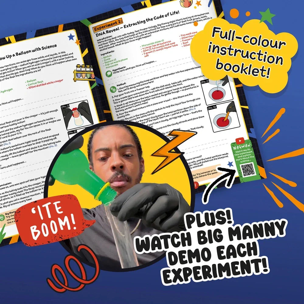 Big Manny Science Innit instruction booklet and video tutorial preview