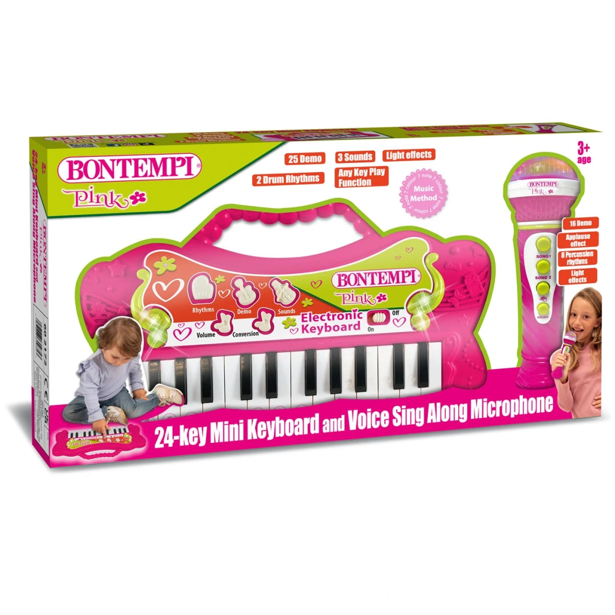 Bontempi 24 Key Electronic Keyboard and sing along microphone in retail packaging