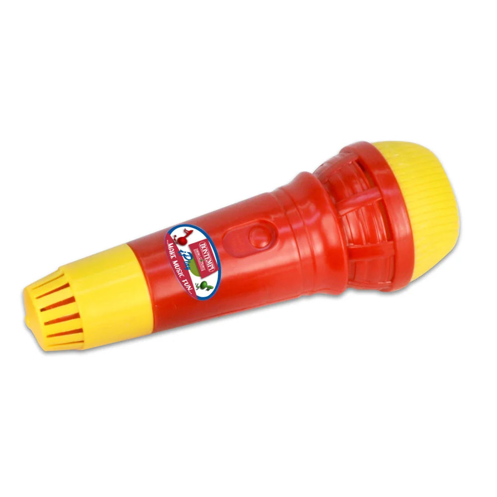 Red and yellow Bontempi Echo Microphone toy for kids with echo sound effect
