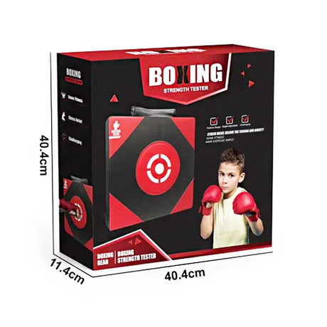 Boxing Strength Tester packaging showing durable wall mount boxing target design
