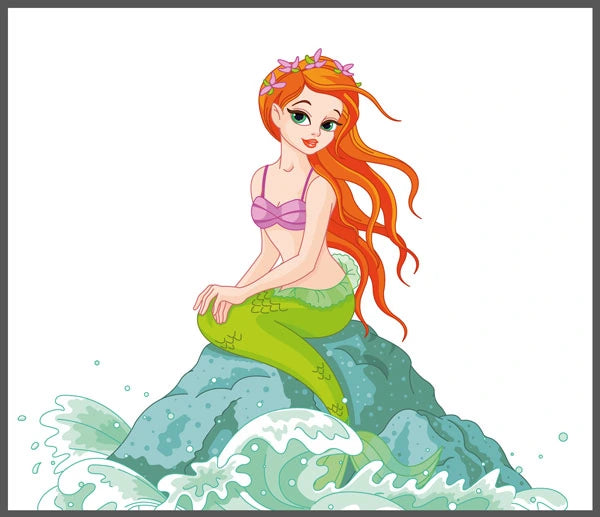 Brainstorm Mermaid Torch and Projector image showing a red haired mermaid sitting on a rock