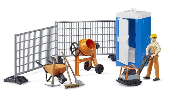 Bruder bworld Construction Playset with worker, toilet, and tools Ireland