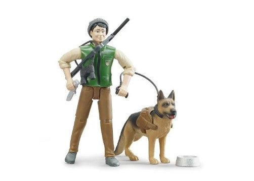 Bruder Forest Ranger figure with German Shepherd and rifle toy Ireland