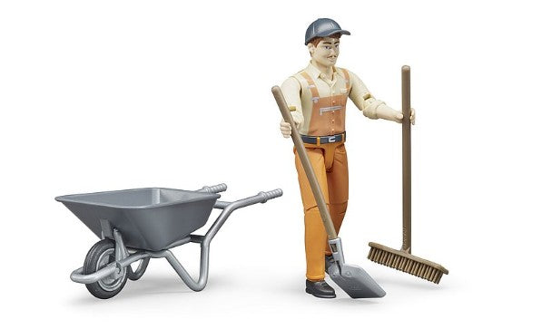 Bruder Municipal Worker with shovel and broom toy figure Ireland
