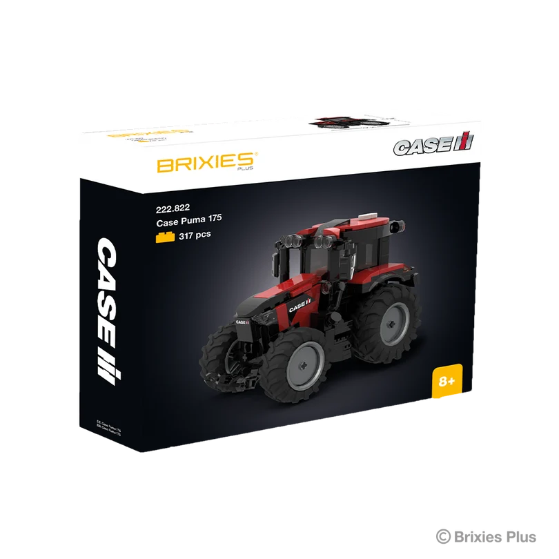 BRIXIES Plus Case Puma 175 building set shown in its Case IH branded box with 313 pieces and age 8 plus displayed on the packaging
