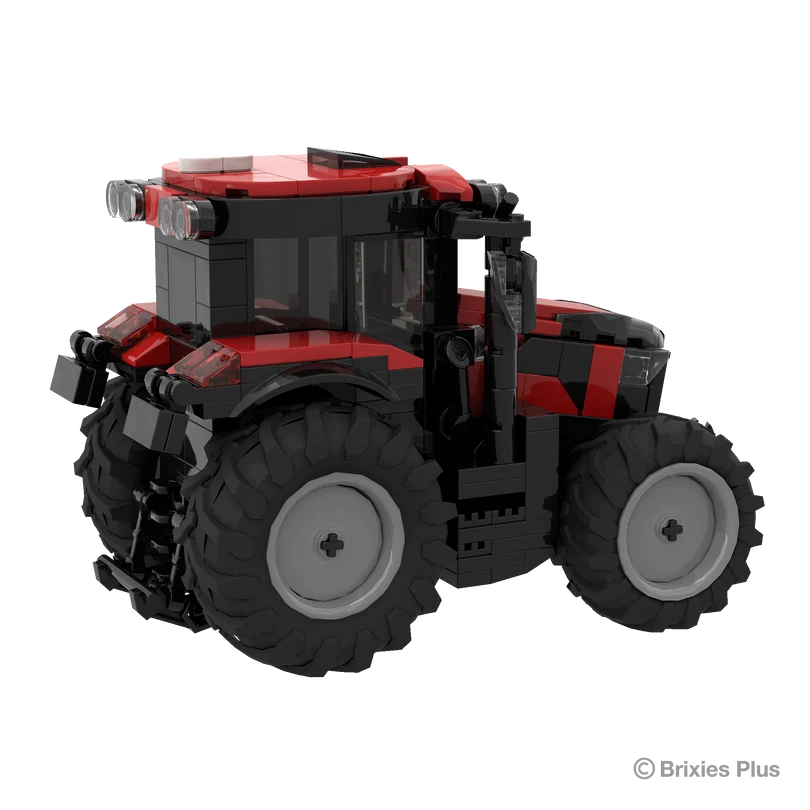 BRIXIES Plus Case Puma 175 viewed from the rear side showing the large rear wheel, cab structure, rear linkage and red body panels