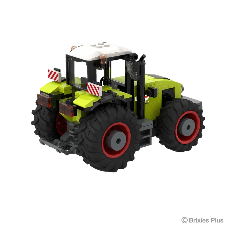 Rear three quarter view of the BRIXIES Plus CLAAS AXION 960 showing the cab, rear bodywork, large rear tyres and rear connection area