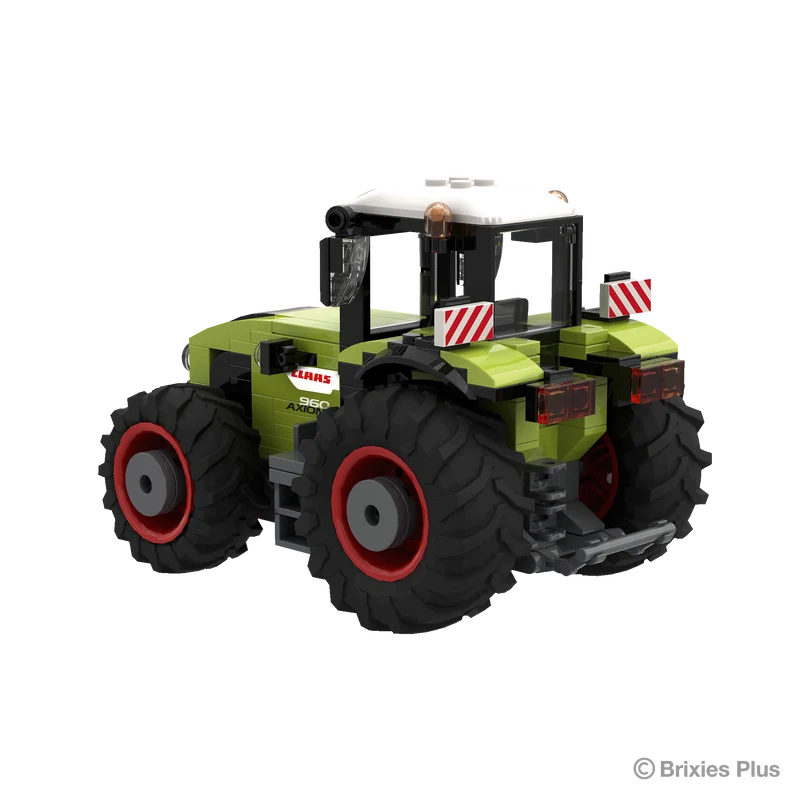 BRIXIES Plus CLAAS AXION 960 viewed from the rear right showing the rear lights, cab, large rear tyres and rear linkage area