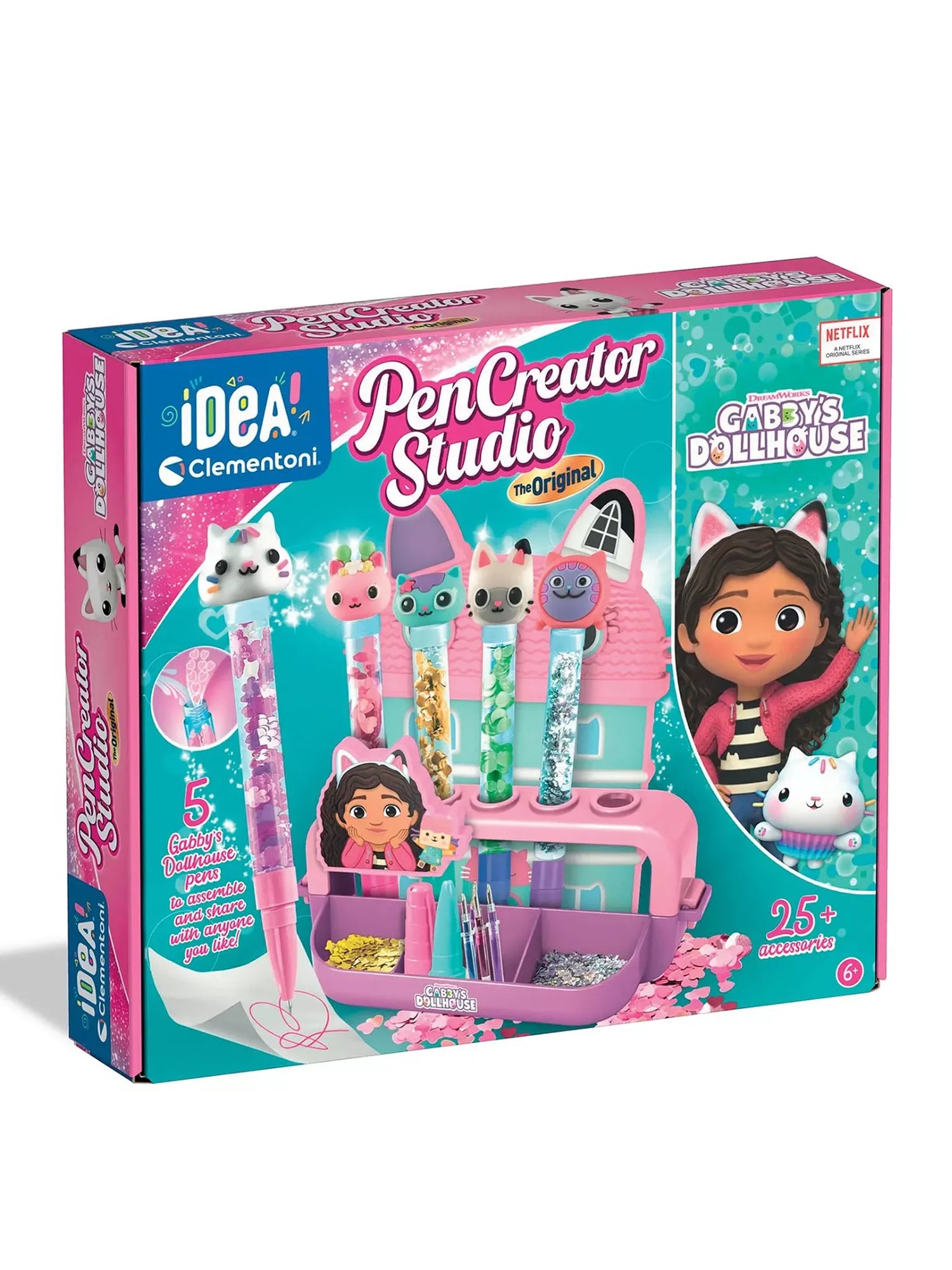 Front box of Clementoni Gabby’s Dollhouse Pen Creator Studio showing colourful creative kit in Ireland