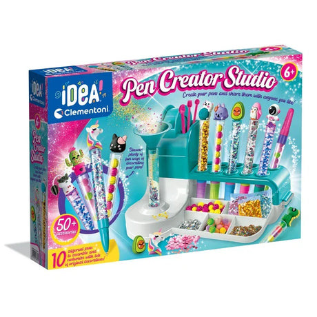 Front box of Clementoni Idea Pen Creator Studio showing pens and creative accessories in Ireland