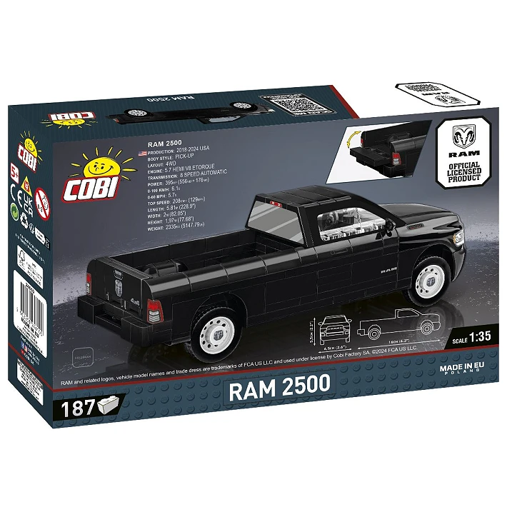 COBI RAM 2500 187 piece building set box shown from the back and side