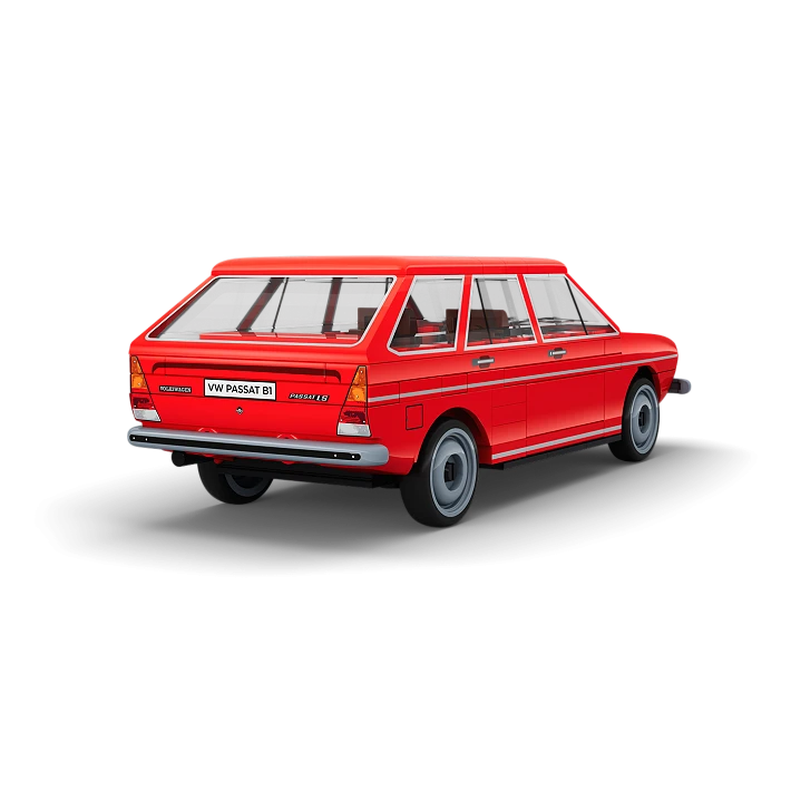 COBI Volkswagen Passat B1 Variant red building block model shown from the rear and side