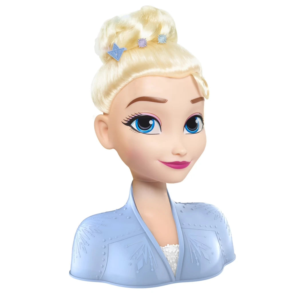 Disney Frozen 2 Elsa Styling Head with blonde hair styled in a high bun