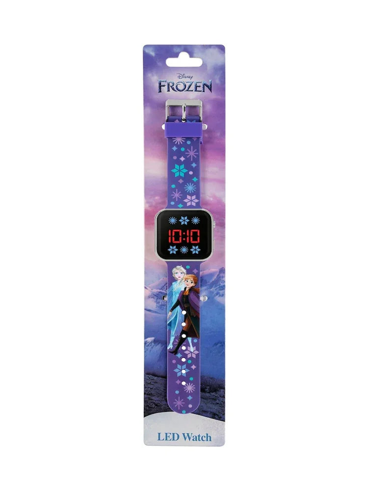 Disney Frozen LED watch in box showing Anna and Elsa design with snowflake strap in Ireland