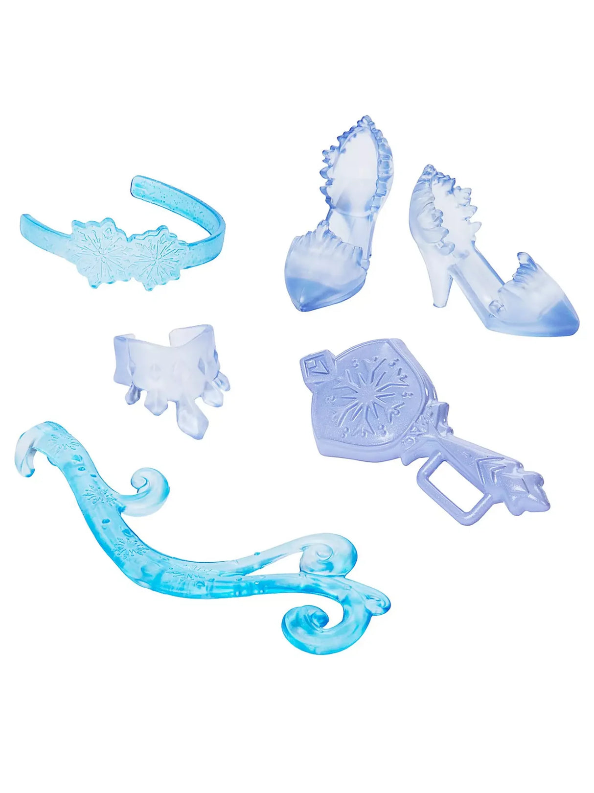 Disney Frozen Spin & Reveal Elsa accessory set including tiara, shoes, wand, and bracelet