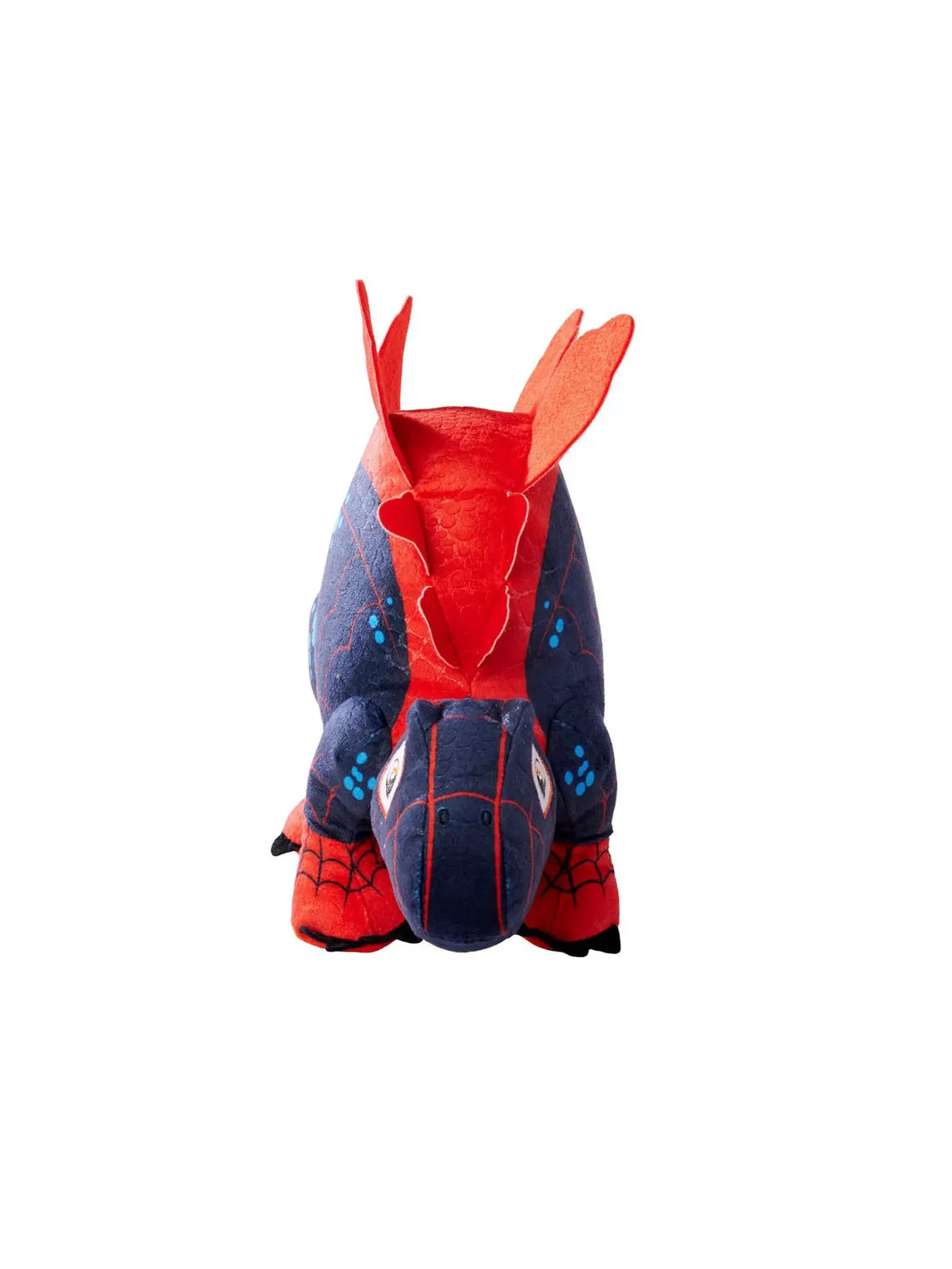 Front view of the Disney Marvel Spin Stegosaurus plush toy with bright colours and friendly expression.