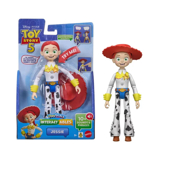 Toy Story 5 Interactables Jessie packaging shown beside the loose Jessie figure