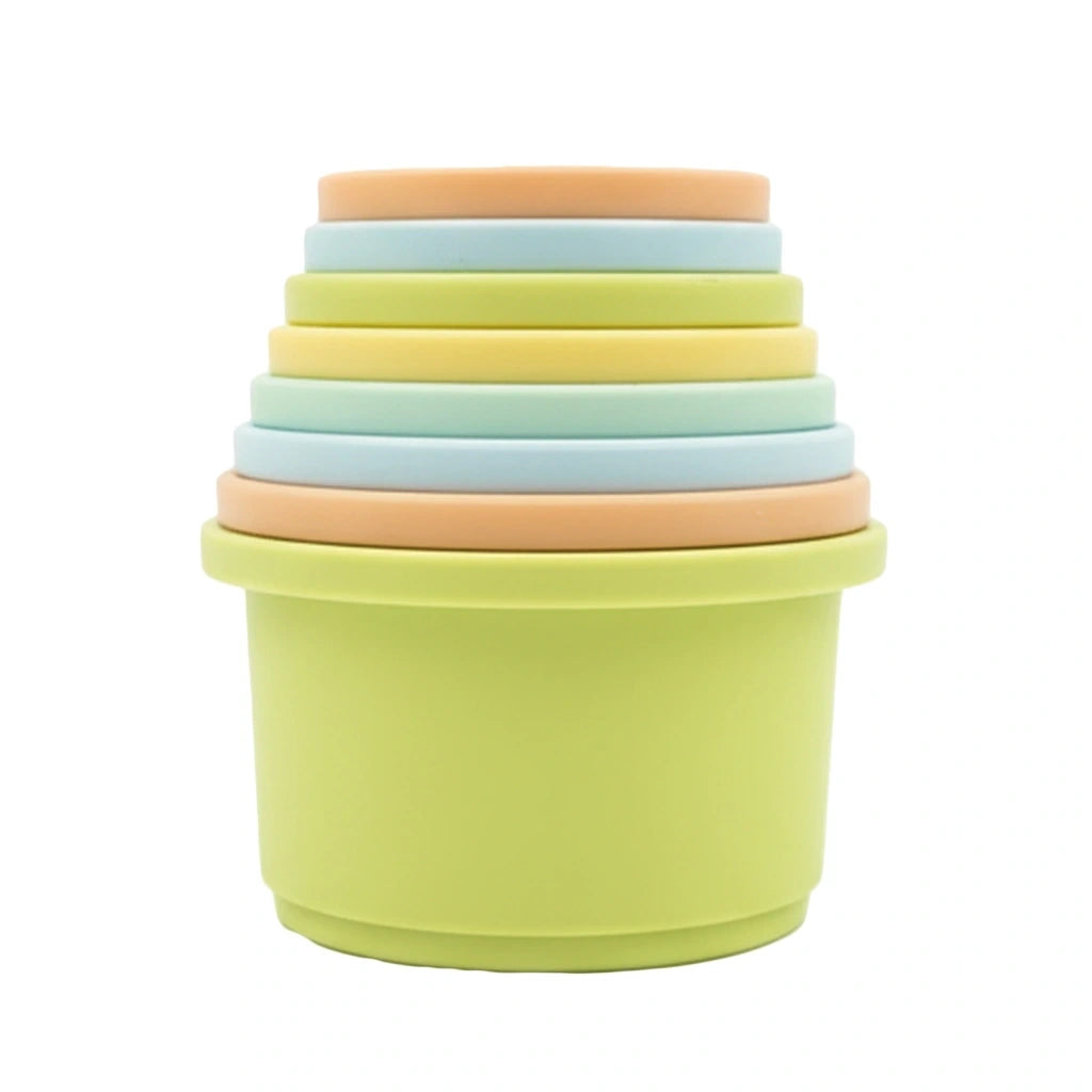 Dolu Round Stacking Cups nested together in pastel colours