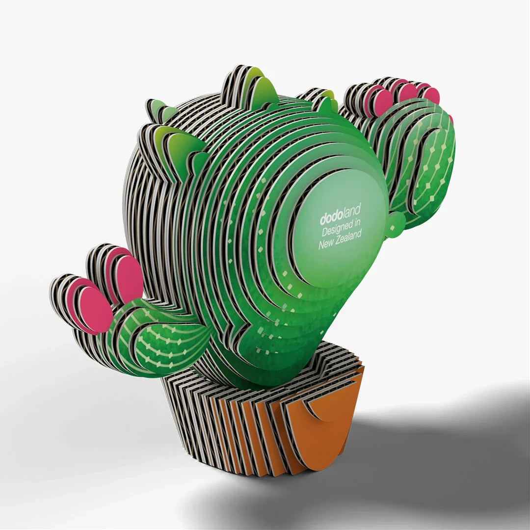 EUGY Cactus rear three quarter view showing layered card construction