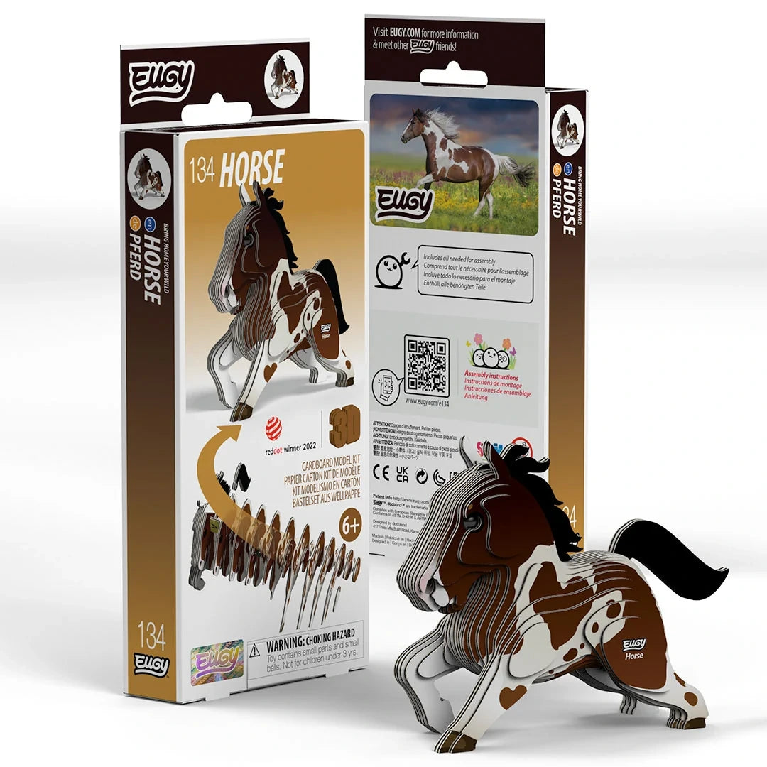 EUGY Horse packaging front and back with completed model