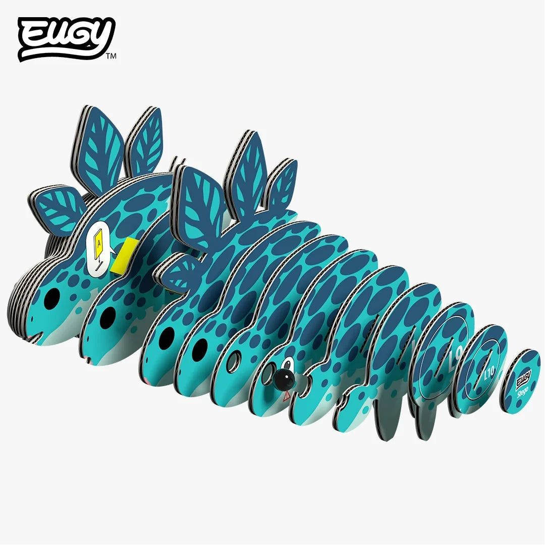 EUGY Stego numbered cardboard pieces shown in assembly order