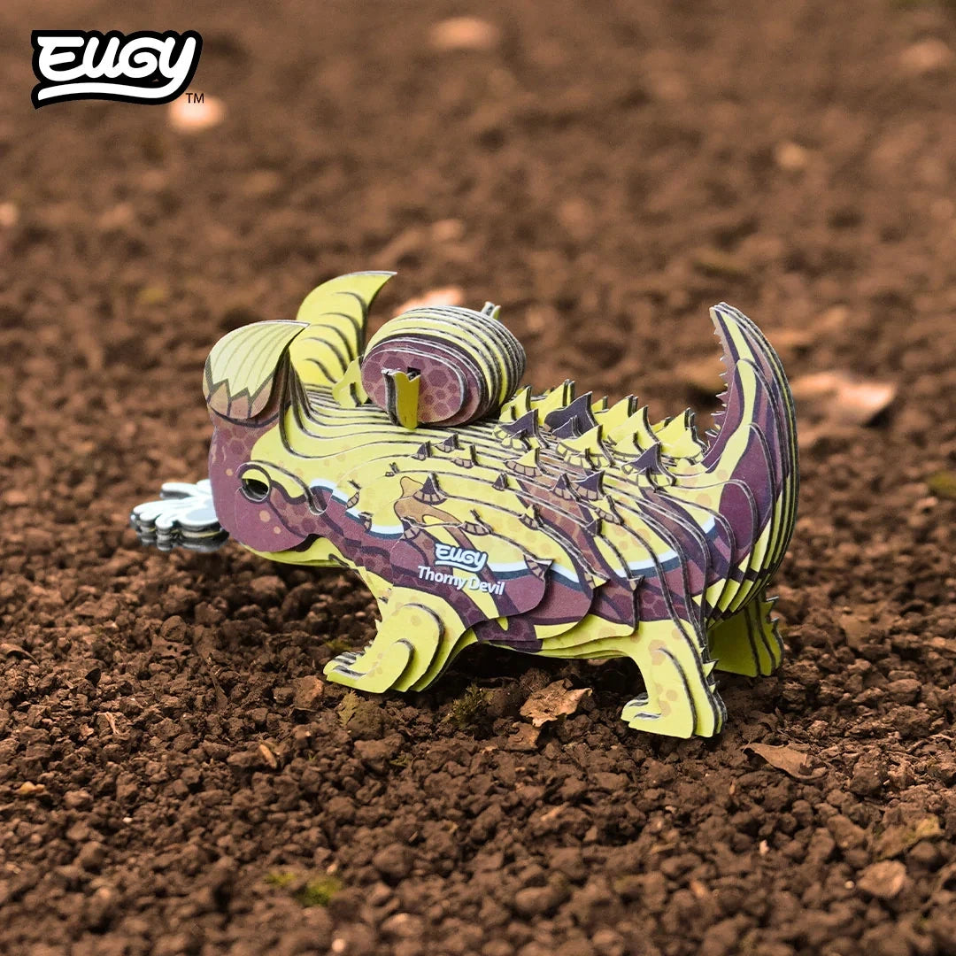 EUGY Thorny Devil model photographed outdoors showing horned head and spiny back