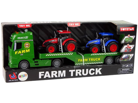 Farm Tractor Transporter toy in box with truck and two tractors in Ireland